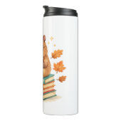 Süße Capybara liest Bücher Aquarell Thermosbecher (Nach rechts gedreht)