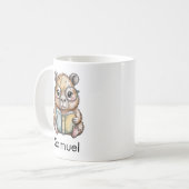 Süße Capybara liest ein Buch Custom Kaffeetasse (Vorderseite Links)