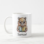 Süße Capybara liest ein Buch Custom Kaffeetasse (Links)