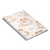 Süße Capybara Mädchen Schule mit individuellem Nam Notizblock (Rechte Seite)