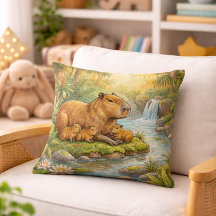 Süße Capybara-Mama und Babys Dschungeltiere 