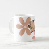 Süße Capybara mit Blume Kaffeetasse (Vorderseite Links)