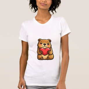 Süße Capybara mit Herz Kawaii Capybara T-Shirt