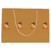 Süße Capybara mit Kürbis-Geschenktasche | Große Geschenktüte (Rückseite)