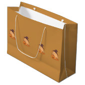 Süße Capybara mit Kürbis-Geschenktasche | Große Geschenktüte (Vorderseite Schrägansicht)