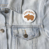 Süße Capybara mit Orange auf dem Kopf Minimalist M Button (Beispiel)