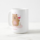 Süße Capybara Personalisierte Rosa Kaffeetasse (Vorderseite Links)