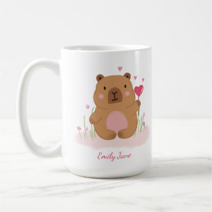 Süße Capybara Personalisierte Rosa  Kaffeetasse