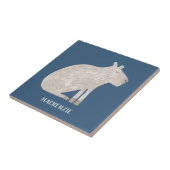 Süße Capybara Personalisierter Name Fliese (Seite)