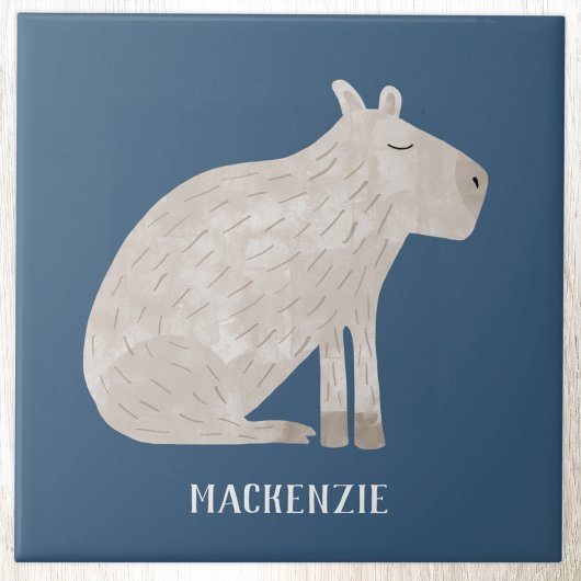 Süße Capybara Personalisierter Name Fliese