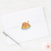 Süße Capybara-Pool-Float-Sommer-Chill-Sticker Runder Aufkleber (Umschlag)