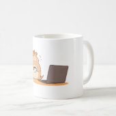 Süße Capybara-Programmierer-Coffee-Laptop-Design Kaffeetasse (VorderseiteRechts)