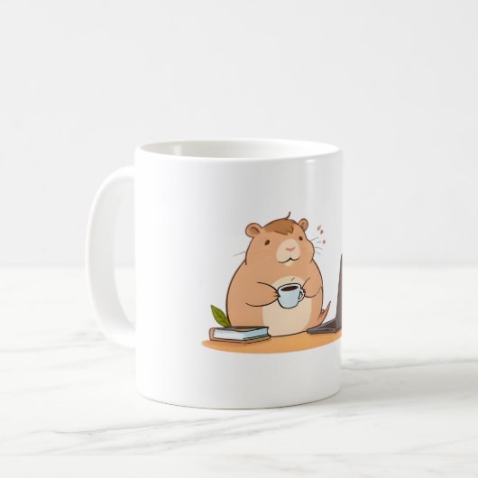 Süße Capybara-Programmierer-Coffee-Laptop-Design Kaffeetasse (Vorderseite Links)
