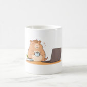 Süße Capybara-Programmierer-Coffee-Laptop-Design Kaffeetasse (Mittel)