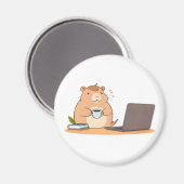 Süße Capybara-Programmierer-Coffee-Laptop-Design Magnet (Vorderseite/Rückseite)