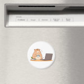 Süße Capybara-Programmierer-Coffee-Laptop-Design Magnet (In Situ (Geschirrspüler))