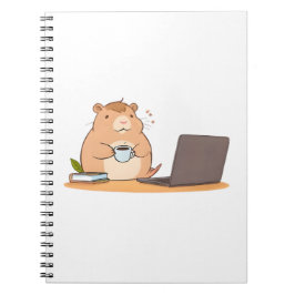 Süße Capybara-Programmierer-Coffee-Laptop-Design Notizblock