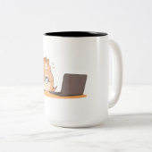 Süße Capybara-Programmierer-Coffee-Laptop-Design Zweifarbige Tasse (VorderseiteRechts)