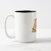 Süße Capybara-Programmierer-Coffee-Laptop-Design Zweifarbige Tasse (Links)