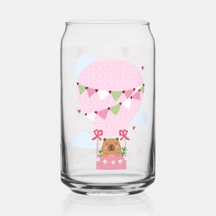 Süße Capybara Rosa Heißluftballon  Dosenglas