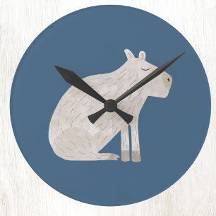 Süße Capybara Runde Wanduhr