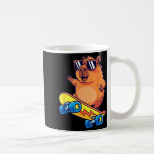 Süße Capybara Skateboard Fahrende Chill Tierliebha Kaffeetasse