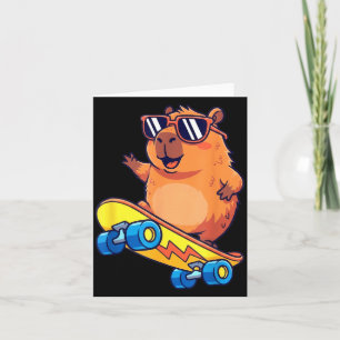 Süße Capybara-Skateboard-Fahrerin Chill-Tierliebha Karte