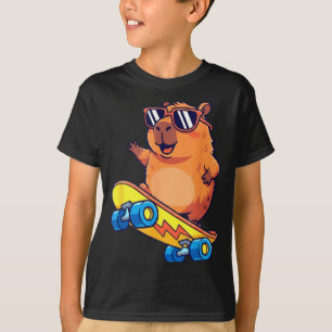Süße Capybara-Skateboard-Fahrerin Chill-Tierliebha T-Shirt