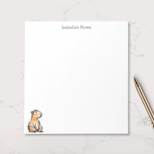 Süße Capybara-Skizze Doodle Notizblock