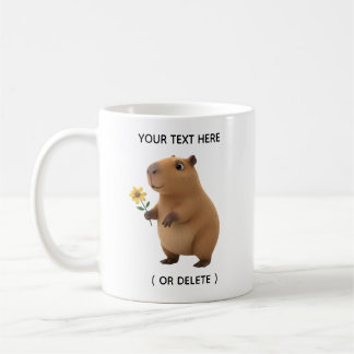 Süße Capybara-Sonnenblume-Kustomname-Tasse Kaffeetasse