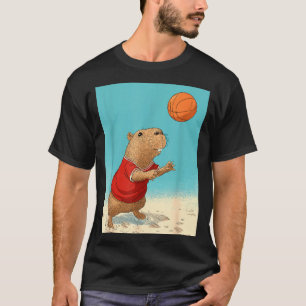 Süße Capybara Sportarten Lustiger Basketball T-Shirt