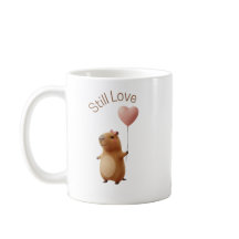 Süße Capybara-Still-Love-Valentinstag-Kaffeetasse