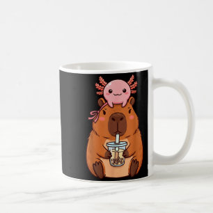 Süße Capybara trinkt Boba-Tee Kawaii Axolotl Kaffeetasse