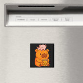 Süße Capybara trinkt Bubble Tea und Axolotl Kawa Magnet (In Situ (Geschirrspüler))