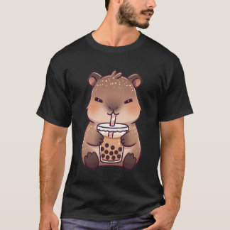 Süße Capybara trinkt Milchtee T-Shirt