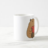 Süße Capybara umarmt Herz Valentinstag Kaffeetasse (VorderseiteRechts)