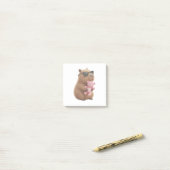 Süße Capybara-umarmt-Teddybär-Post-it-Notizen Post-it Klebezettel (Auf Schreibtisch)