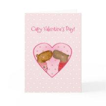 Süße Capybara Valentinstagskarte