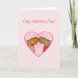 Süße Capybara Valentinstagskarte Karte