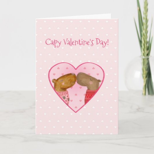 Süße Capybara Valentinstagskarte Karte (Vorderseite)