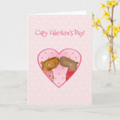 Süße Capybara Valentinstagskarte Karte (Gelbe Blume)