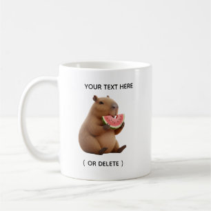 Süße Capybara Wassermelone trinkende Personalisier Kaffeetasse