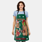 Süße Capybara-Weihnachtslichter Festive Party Schürze (Getragen)