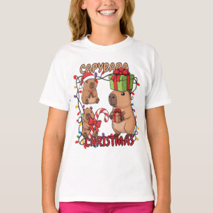 Süße Capybara-Weihnachtslichter Festliche Party T-Shirt