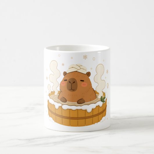 Süße Capybara-Winter-Onsen-Schneehot-Spring-Tasse Kaffeetasse (Mittel)