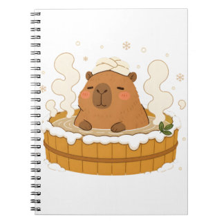 Süße Capybara-Winter-Onsen-Schneehotelspringquelle Notizblock