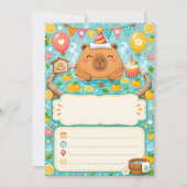 Süße Capybara-Yuzu-Onsen-Geburtstagseinladung (Vorderseite)