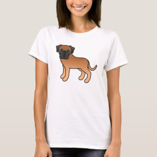 Süße Cartoon-Aprikosenfarbige Altenglische-Mastiff T-Shirt