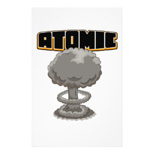 Süße Cartoon-Atom-Pilzwolke Fotodruck