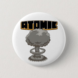 Süße Cartoon-Atom-Pilzwolke Postkarte Button